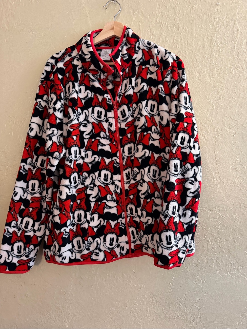 Disney Minnie Mouse Patterned Teddy Jacket - Red, White & Black